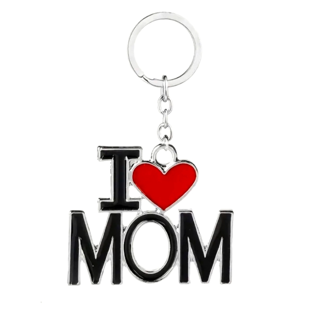 Personalized “I ❤️ Mom” Bag Charm & Keychain — “Forever Love” ❤️
